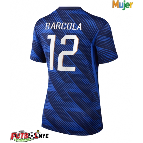 Camiseta Francia Bradley Barcola #12 Primera Equipación para mujer Mundial 2026 manga corta